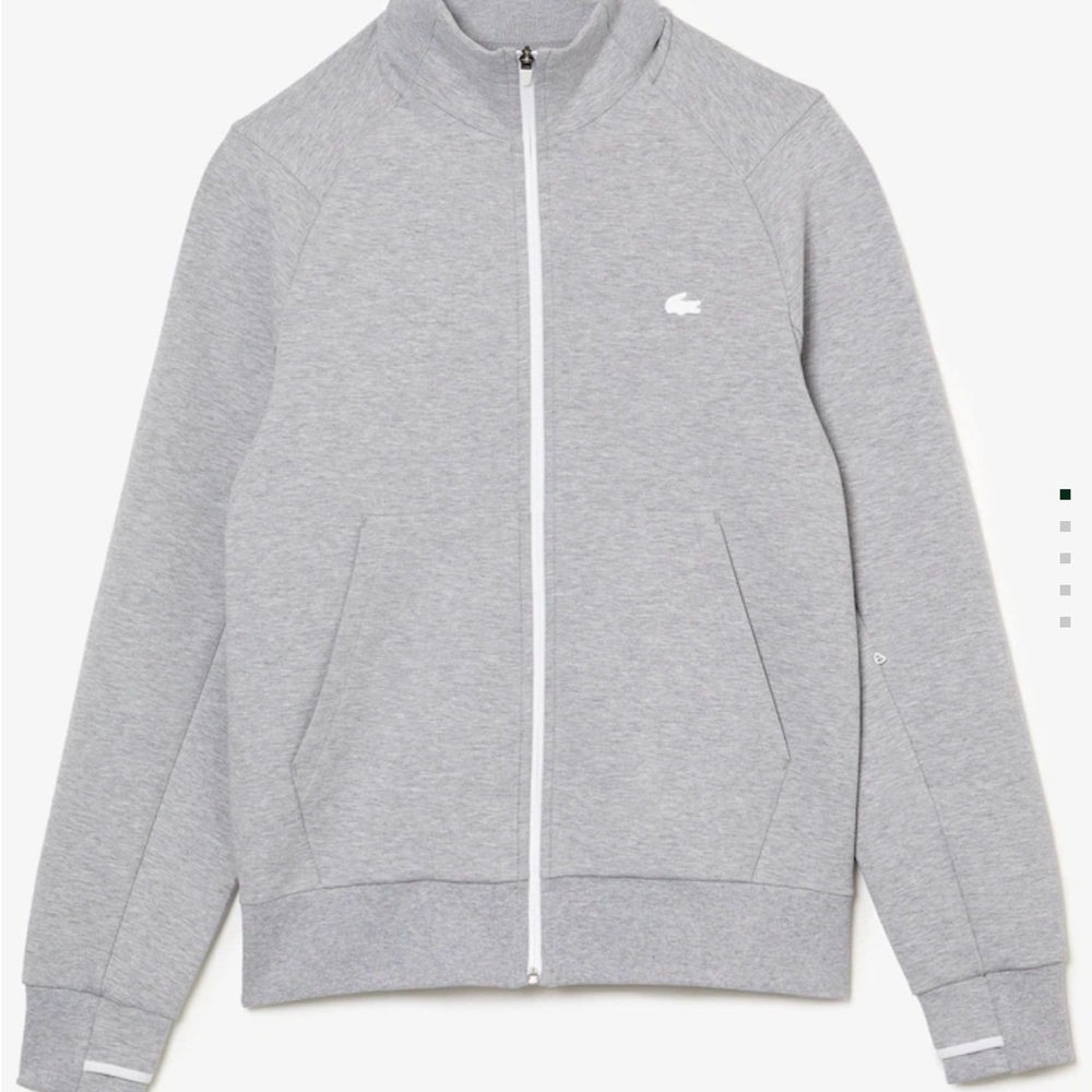 Lacoste Mens Gray Chine Classic Fit High-Neck Zip Up Sweatshirt 3XL 8 Big & Tall